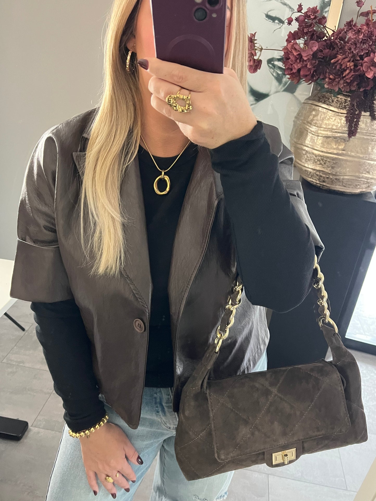 Sky Leatherlook Blazer | Bruin