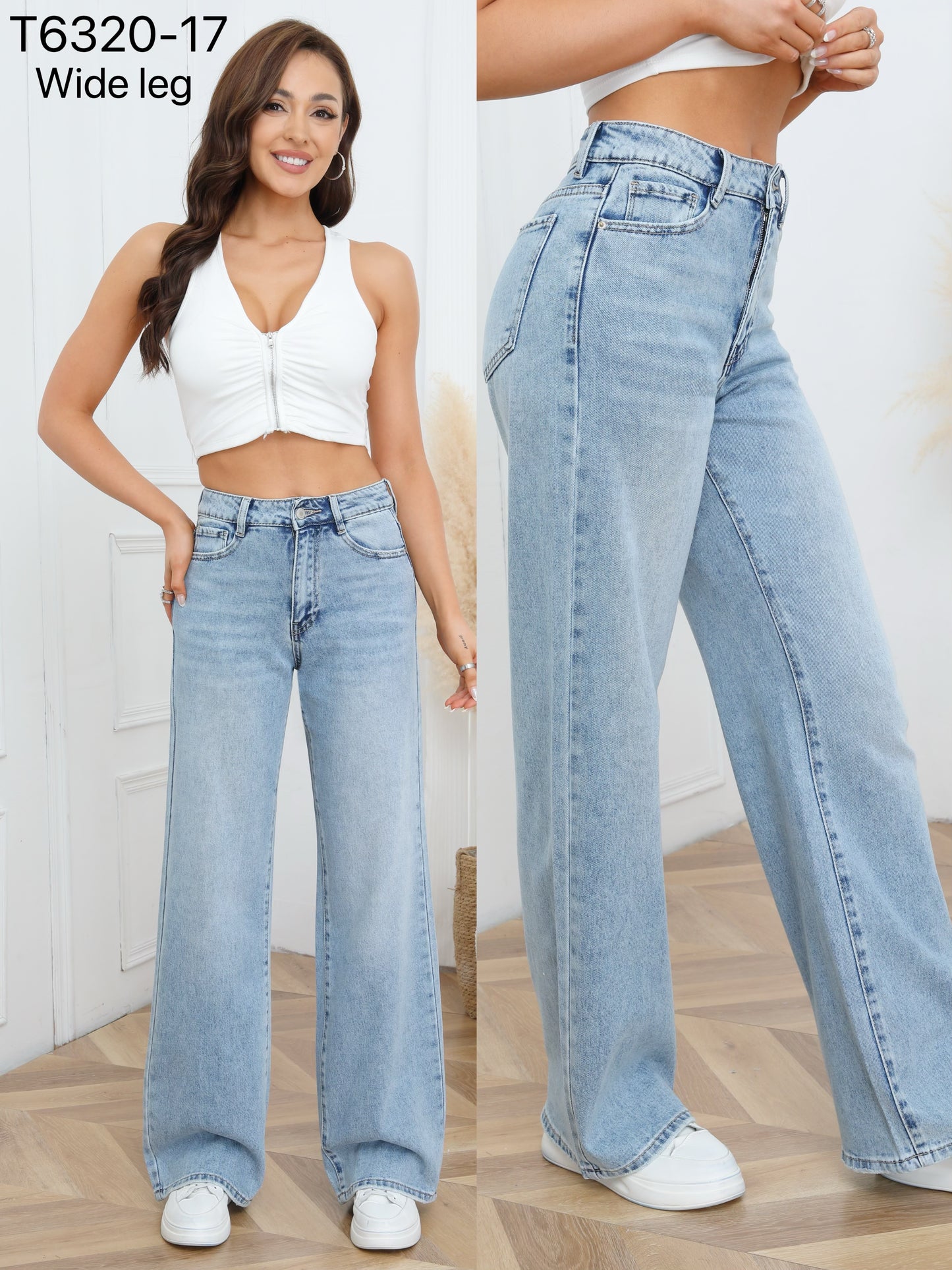 Wide Leg Jeans Lotus T6320-17