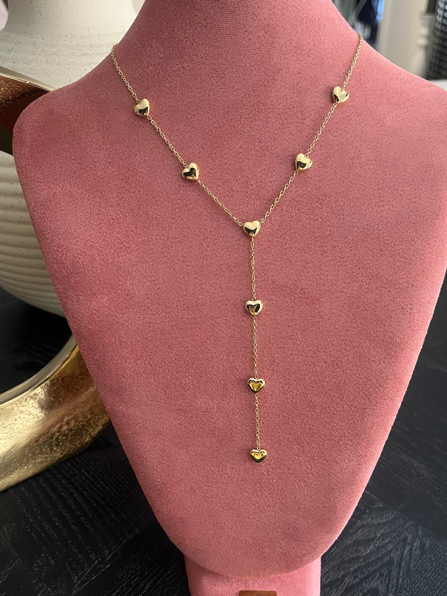Collier en Y en forme de cœur