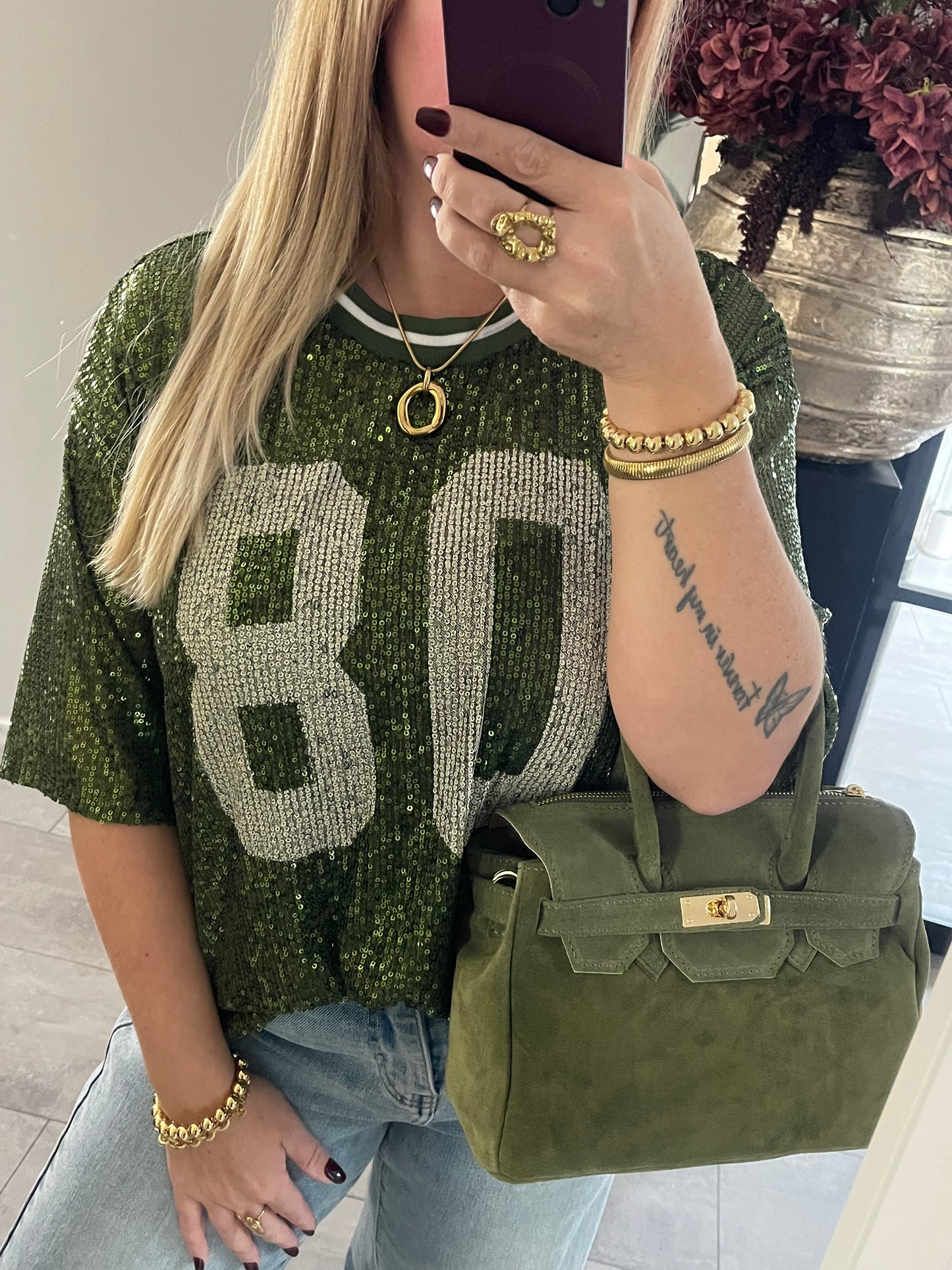Melody Pailletten Top | Groen