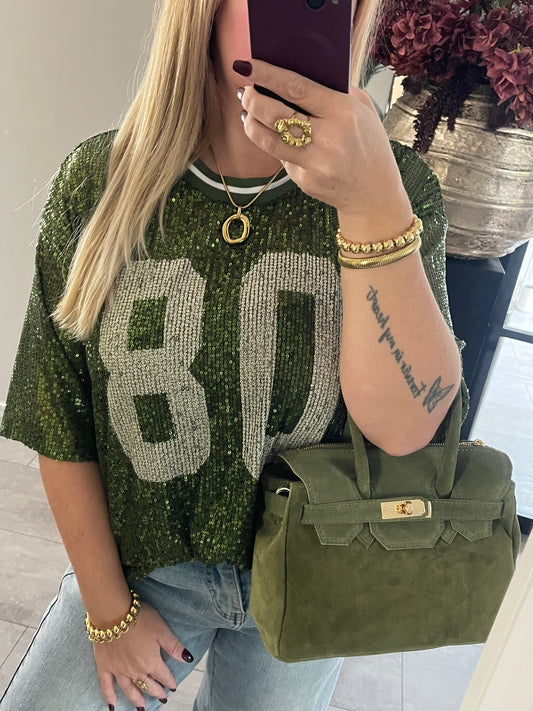Melody Pailletten Top | Groen