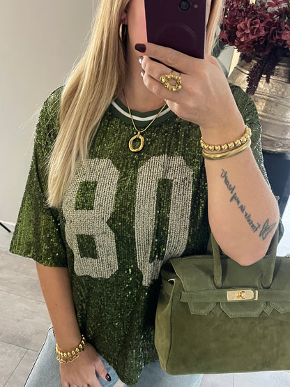 Melody Pailletten Top | Groen