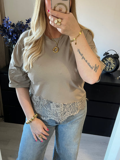 Lace Shirt | Taupe