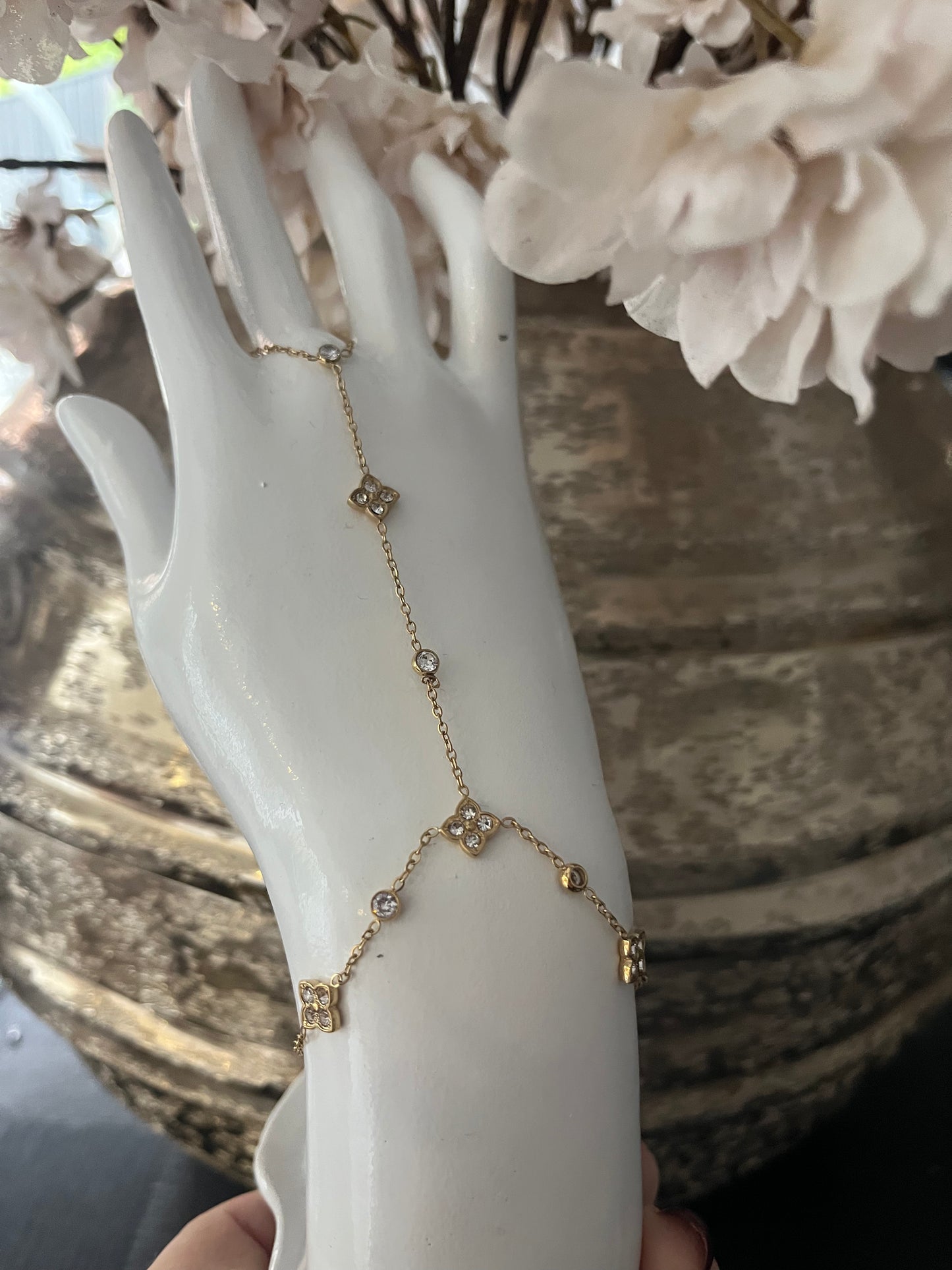 Golden Clover Hand Chain