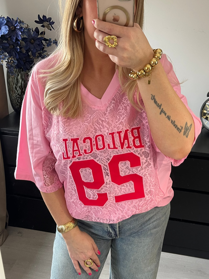 Kylie Lace Tee | Roze