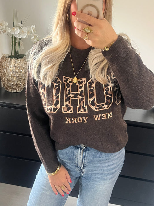 Soho Trui Luipaard | Bruin