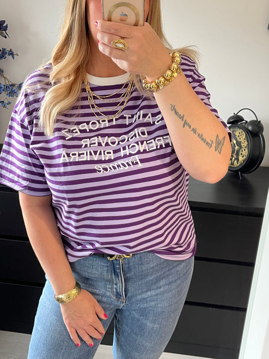 Saint Tropez Striped Shirt | Purple