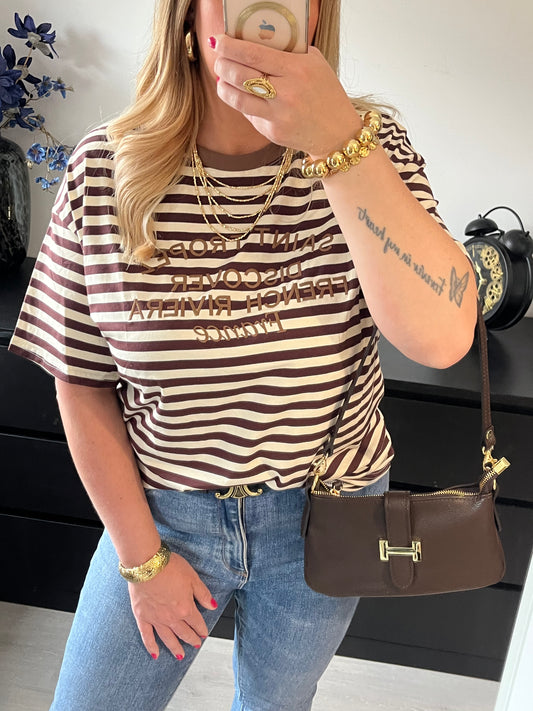 Saint Tropez Striped Shirt | Brown