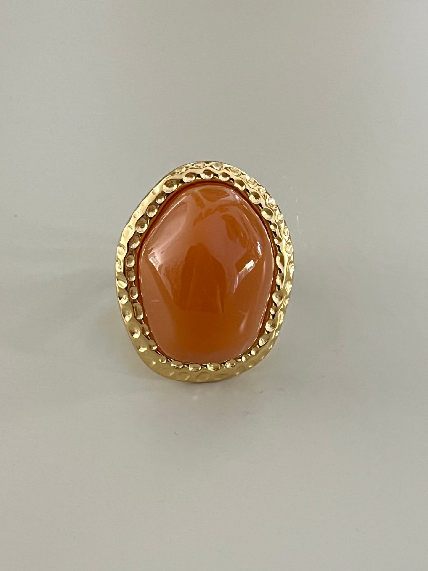 Big Stone Ring | Bruin/Oranje