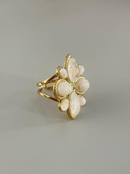 Wild Flower Statement Ring | Beige