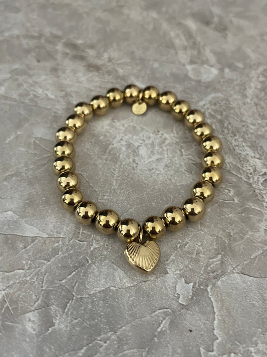 Beads Bracelet Heart | Goud