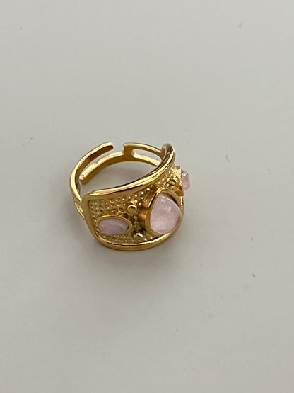 Bohemian Ring Pink Stone