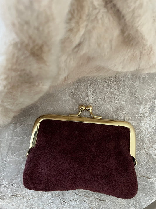 Gigi Portemonnee Suede | Bordeaux