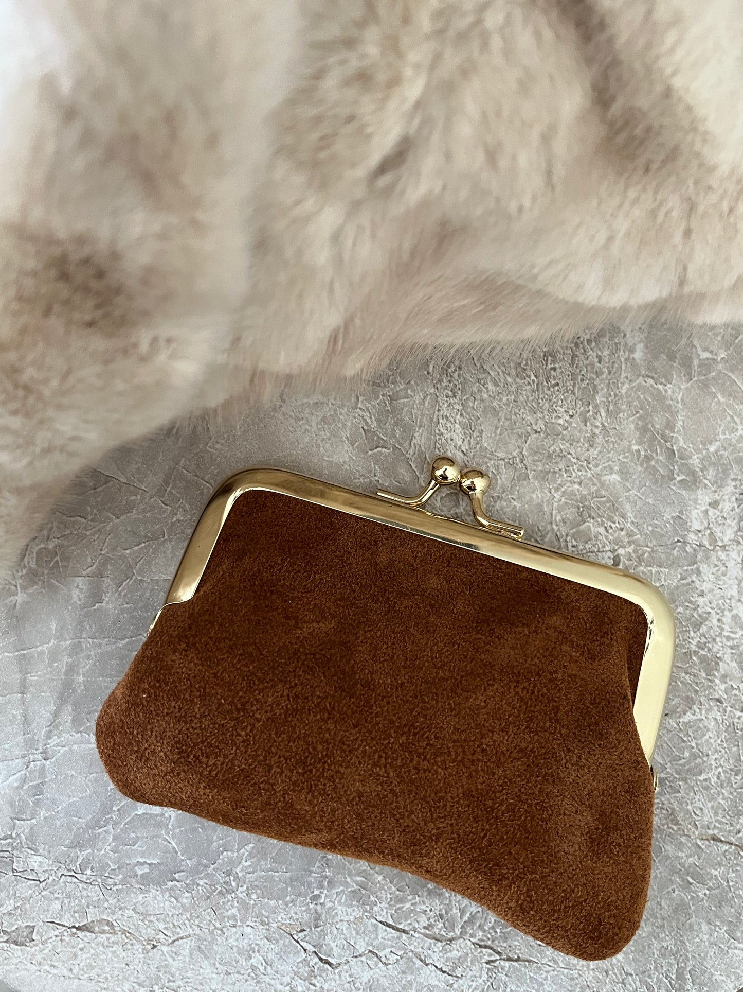 Gigi Portemonnee Suede | Cognac