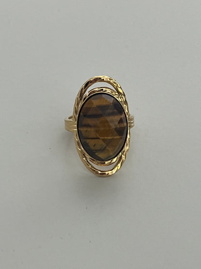 Shiney Brown Stone Ring
