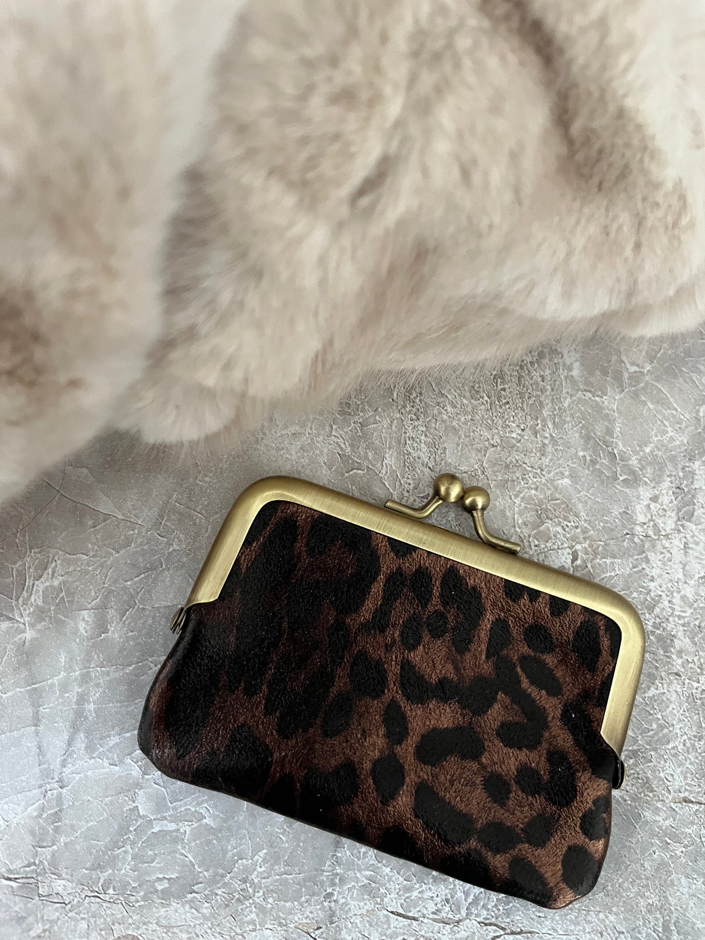 Gigi Portemonnee Luipaard | Bruin Metallic