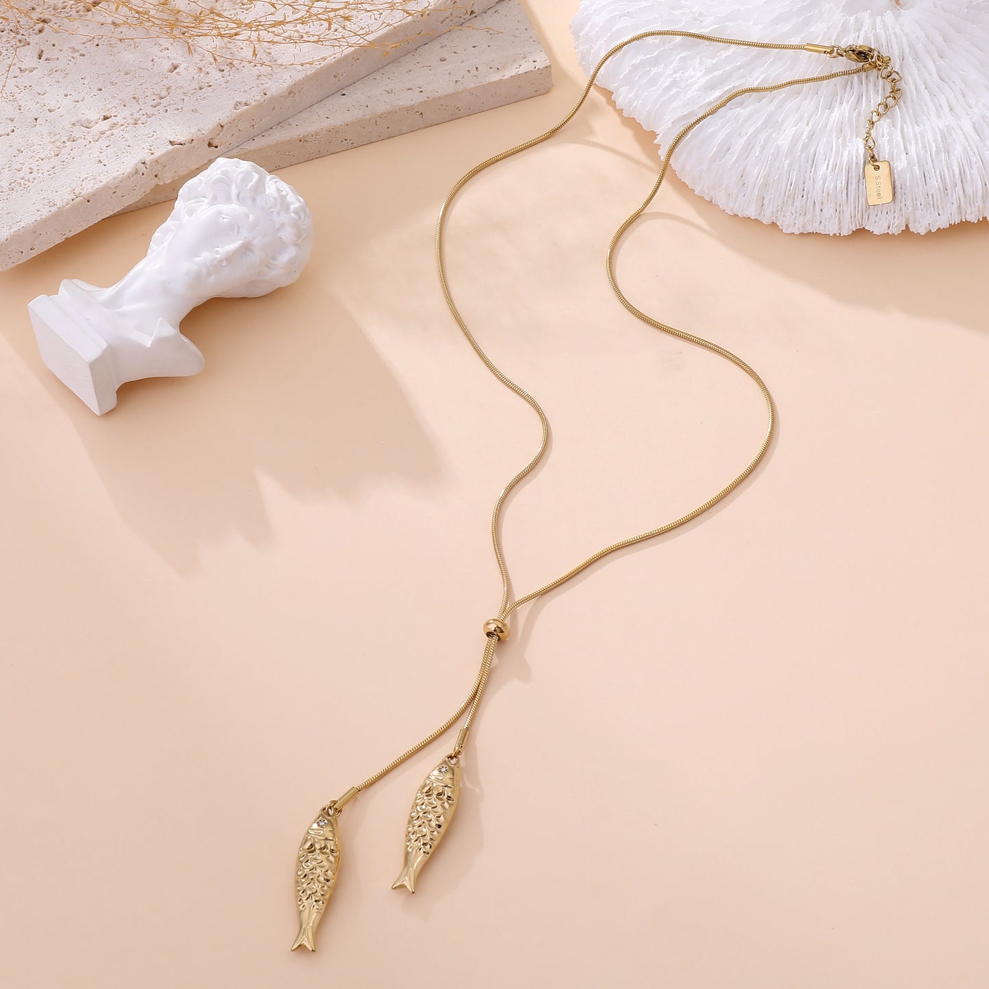 Fish Love Necklace Strass