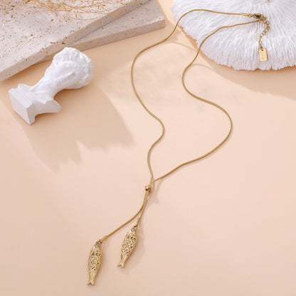 Fish Love Necklace Strass