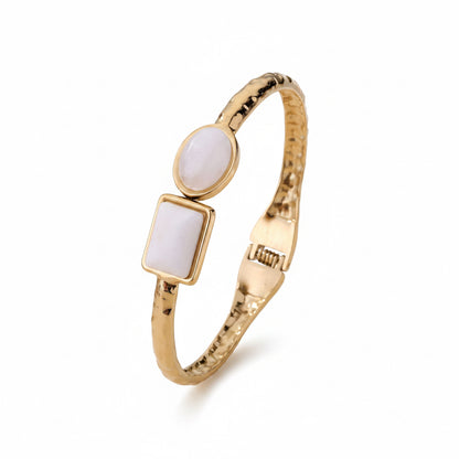 Destiny Stone Bangle | White
