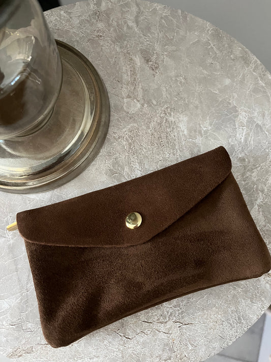Jess Portemonnee Suede Big | Bruin