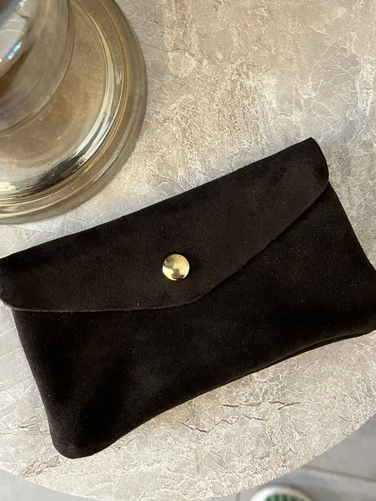 Jess Portemonnee Suede Big | Donkerbruin