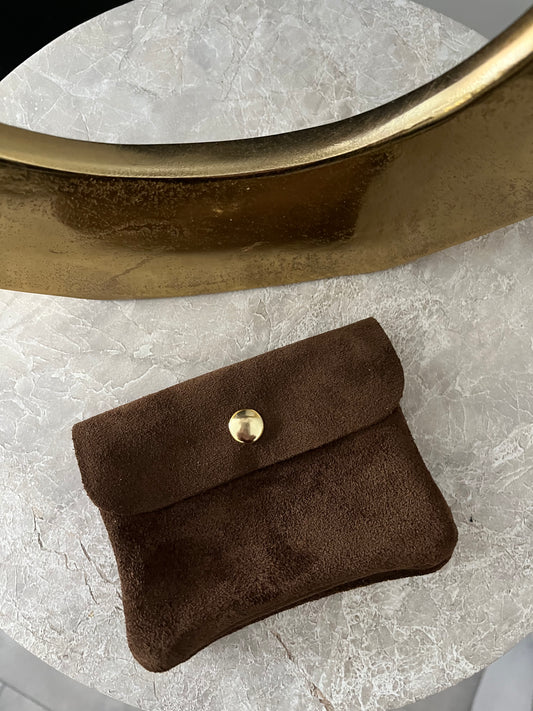 Jess Portemonnee Suede Small | Bruin