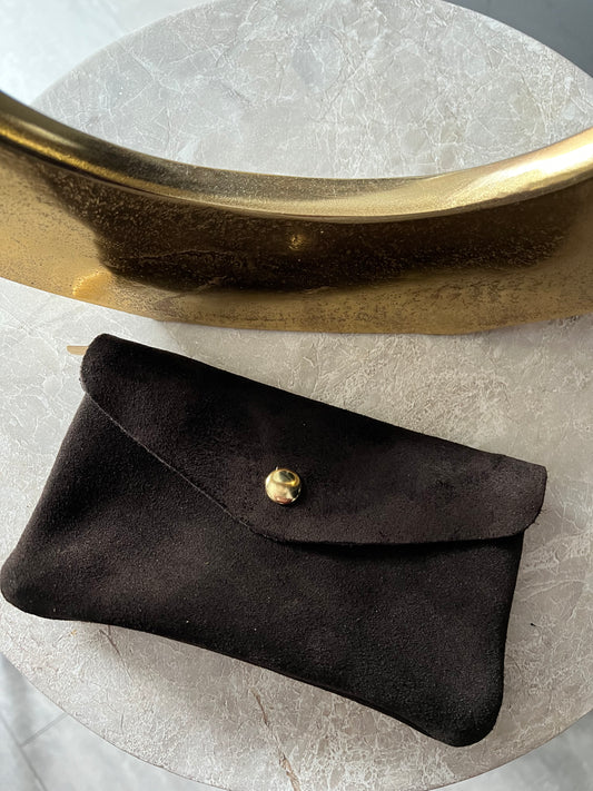 Jess Portemonnee Suede Big | Donkerbruin