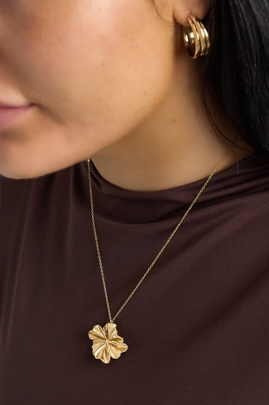 Pendant Flower Necklace | Goud