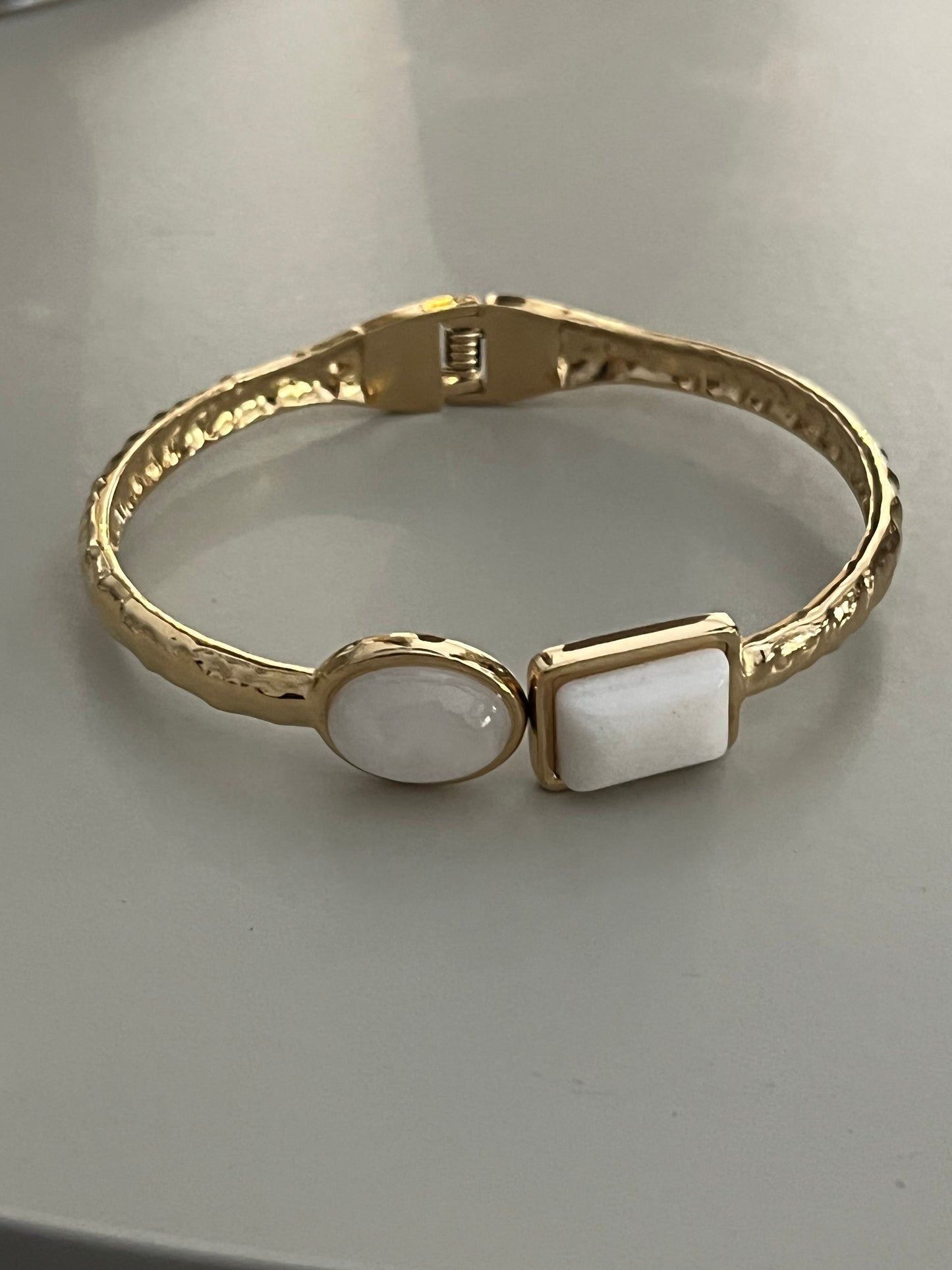 Destiny Stone Bangle | White