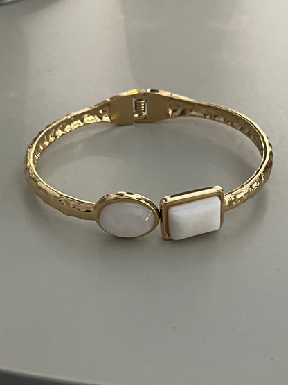 Destiny Stone Bangle | White