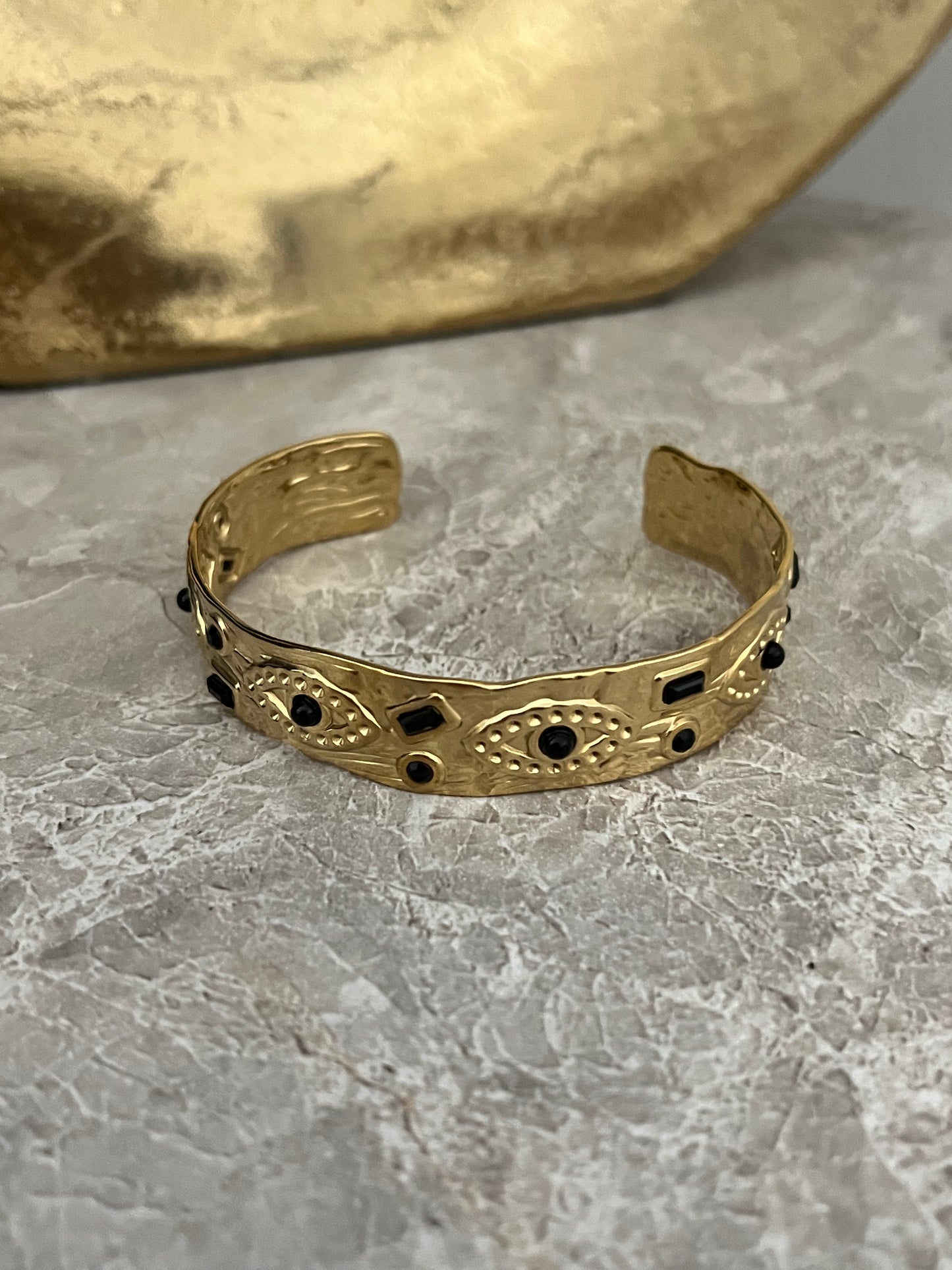 Demi Bangle | Black/Gold