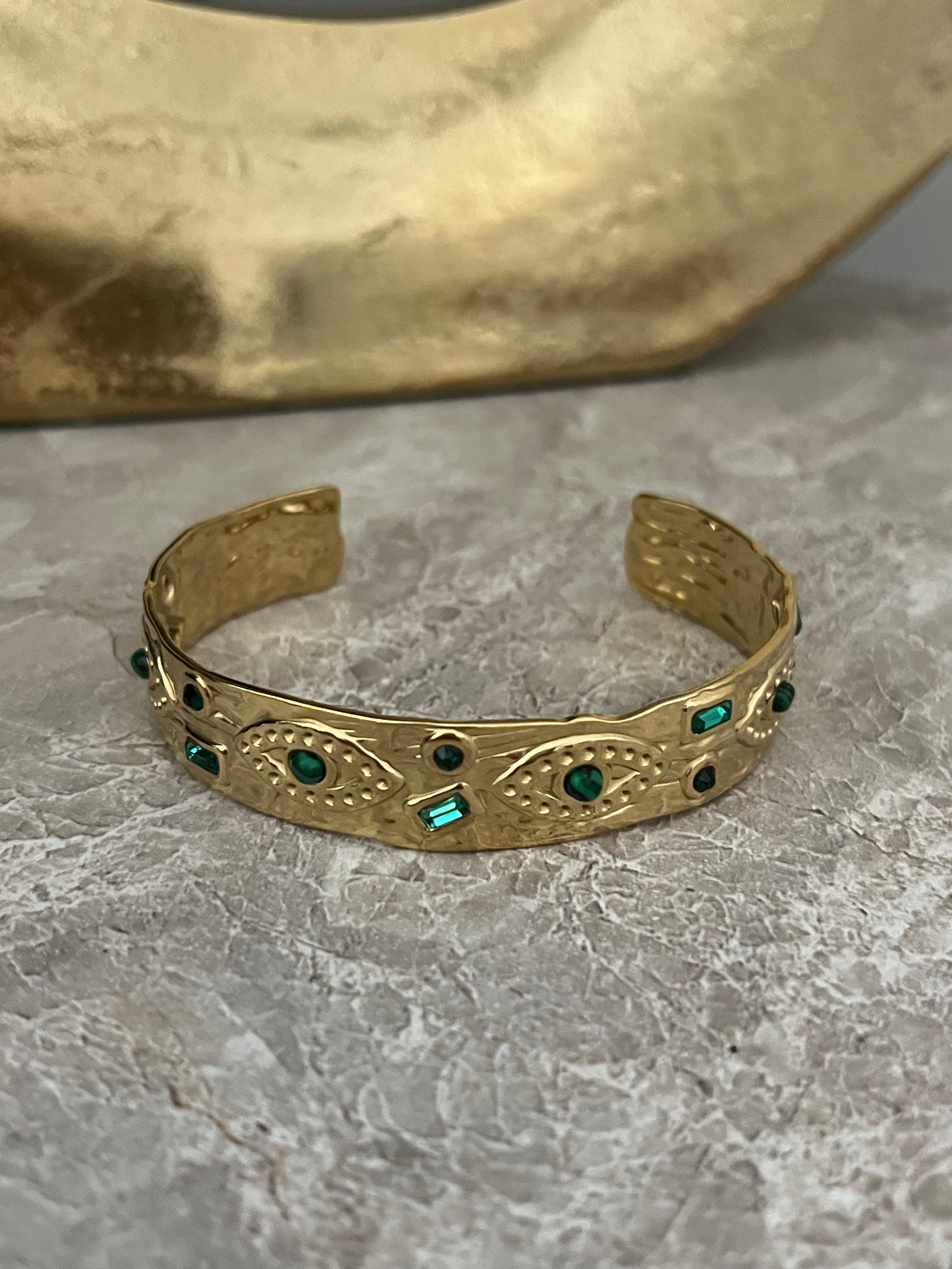 Demi Bangle | Green/Gold