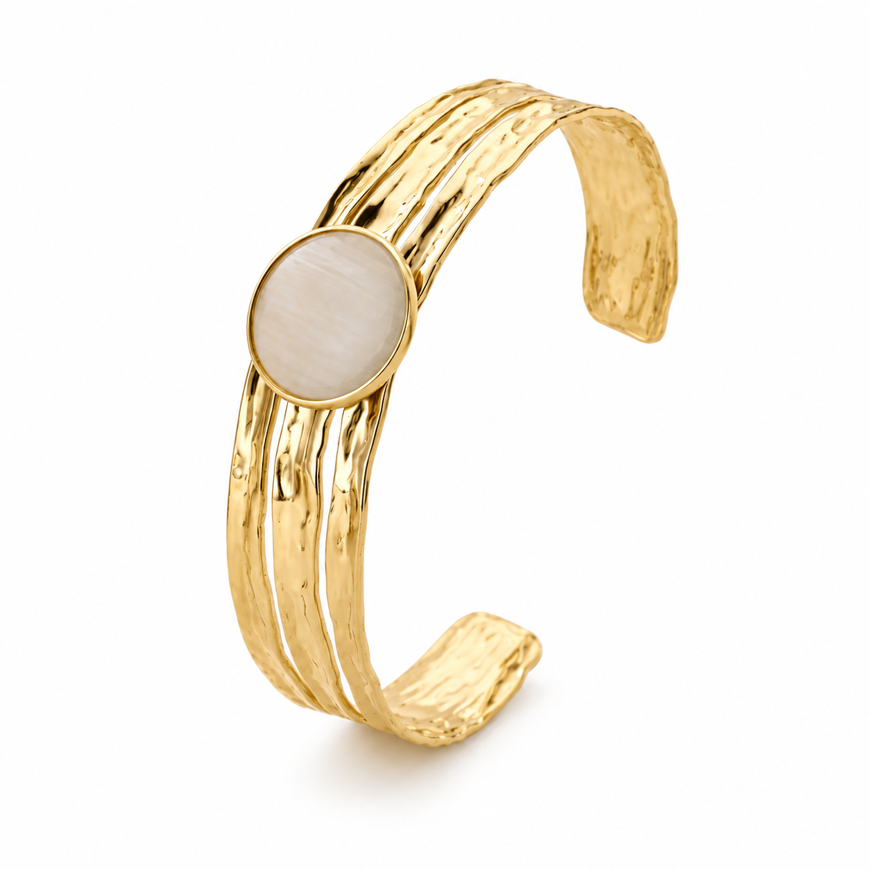 Beige Stone Bangle | BA005