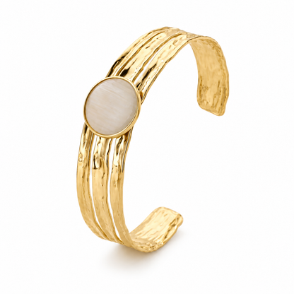 Beige Stone Bangle | BA005