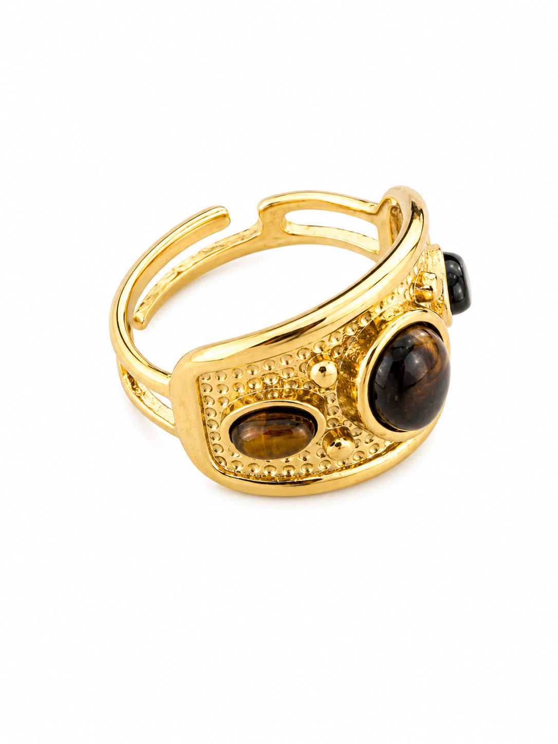 Bohemian Ring Brown Stone