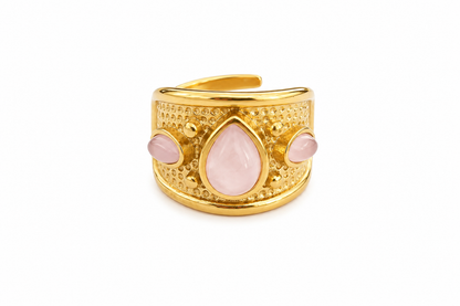 Bohemian Ring Pink Stone