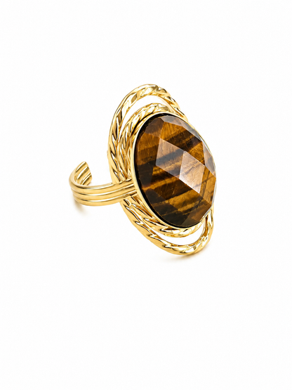 Shiney Brown Stone Ring