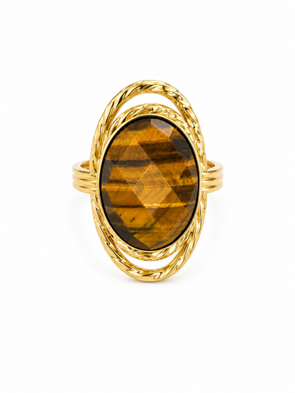 Shiney Brown Stone Ring
