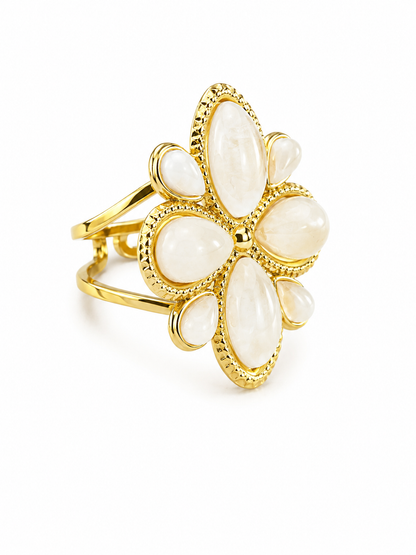 Wild Flower Statement Ring | Beige