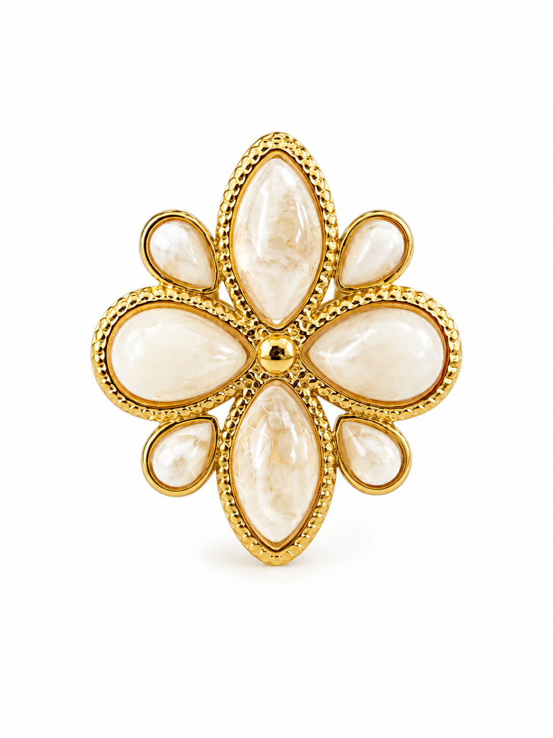 Wild Flower Statement Ring | Beige