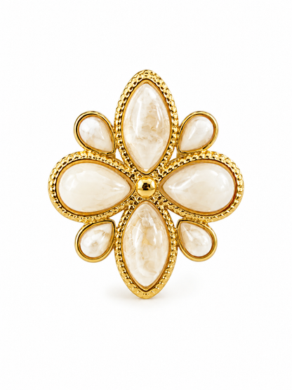 Wild Flower Statement Ring | Beige