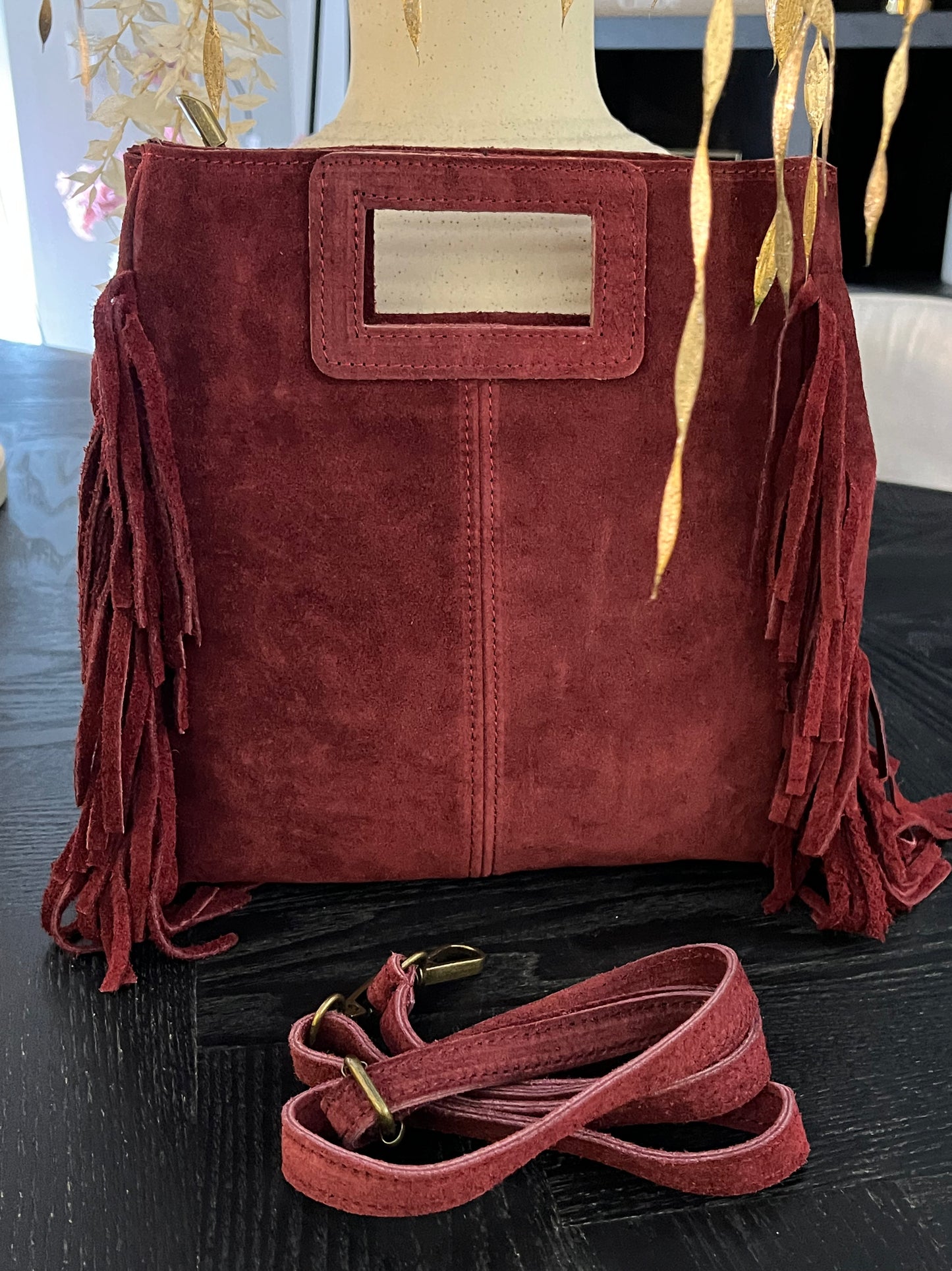 Valentina Fringe Bag | Bordeaux