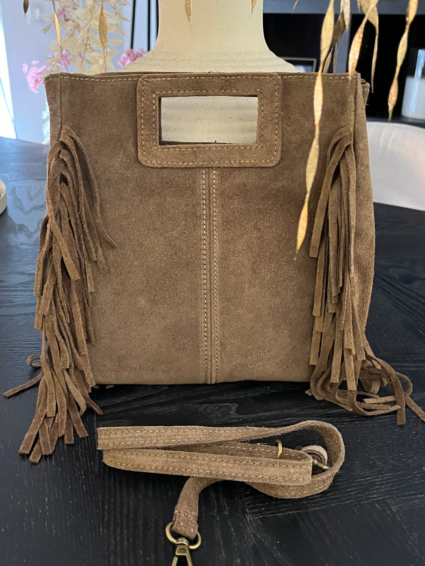 Valentina Fringe Bag | Taupe