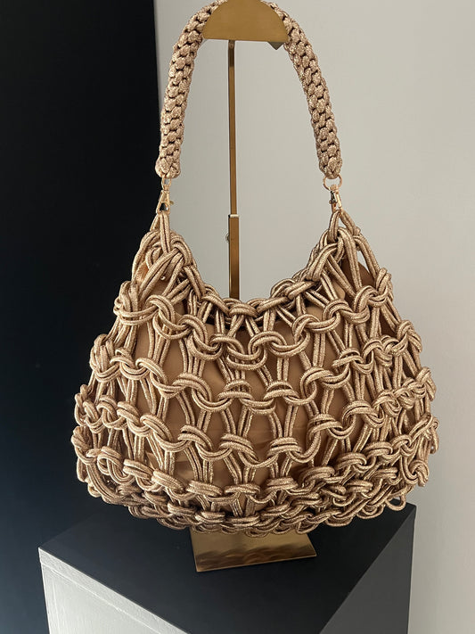 Valentina Bag | Taupe/Gold