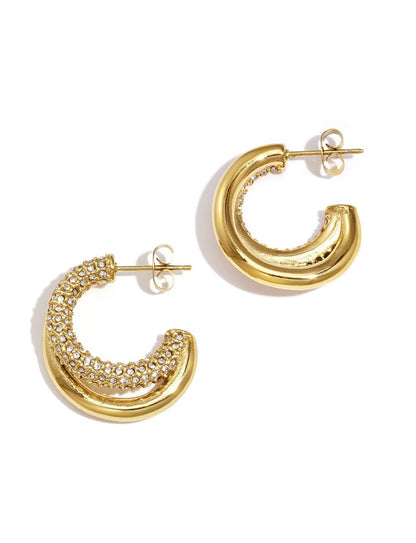 Double Strass Hoops