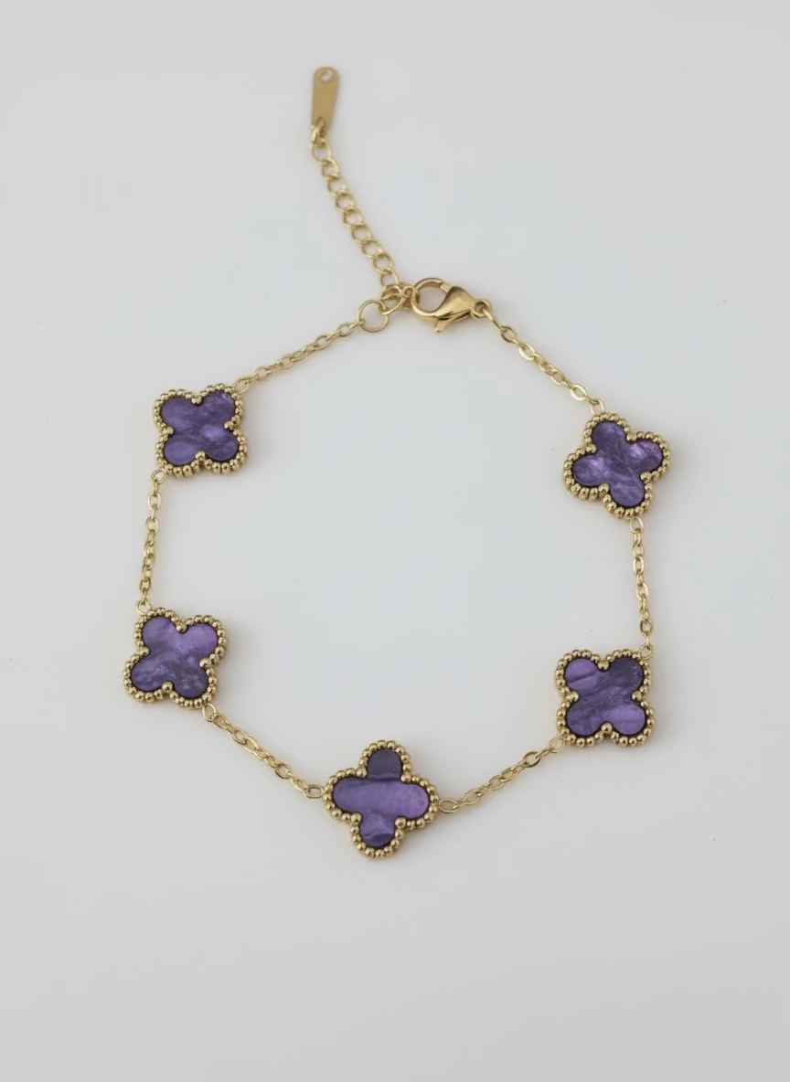 Bracelet Clover Big | Blauw/paars