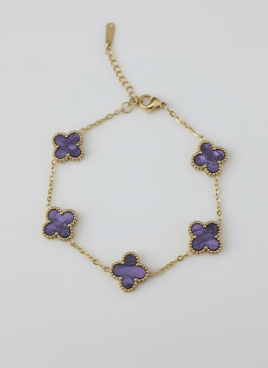 Bracelet Clover Big | Blauw/paars