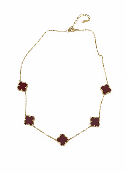 Necklace Big Clover | Bordeaux