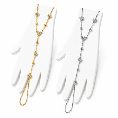 Heart Hand Chain Strass | Goud