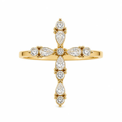 Cross Ring Strass